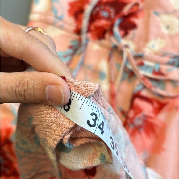 Ebby Andi Floral Halter Neck Coral Lightweight feminine Mini Dress size Small - Picture 7 of 10